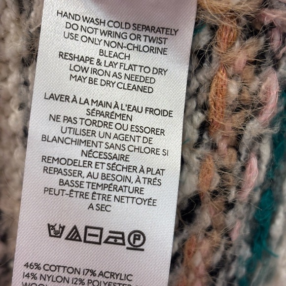 NWOT Anthropologie Pilcro Oversized Cozy Multicolor Turtleneck Sweater - XS - Picture 5 of 7